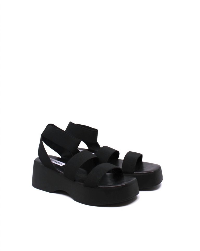 Sashes Platform Sandal - Black