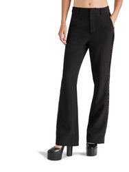 Waverly Mid Rise Kick-Flare Sequin Side Panel Pants In Black