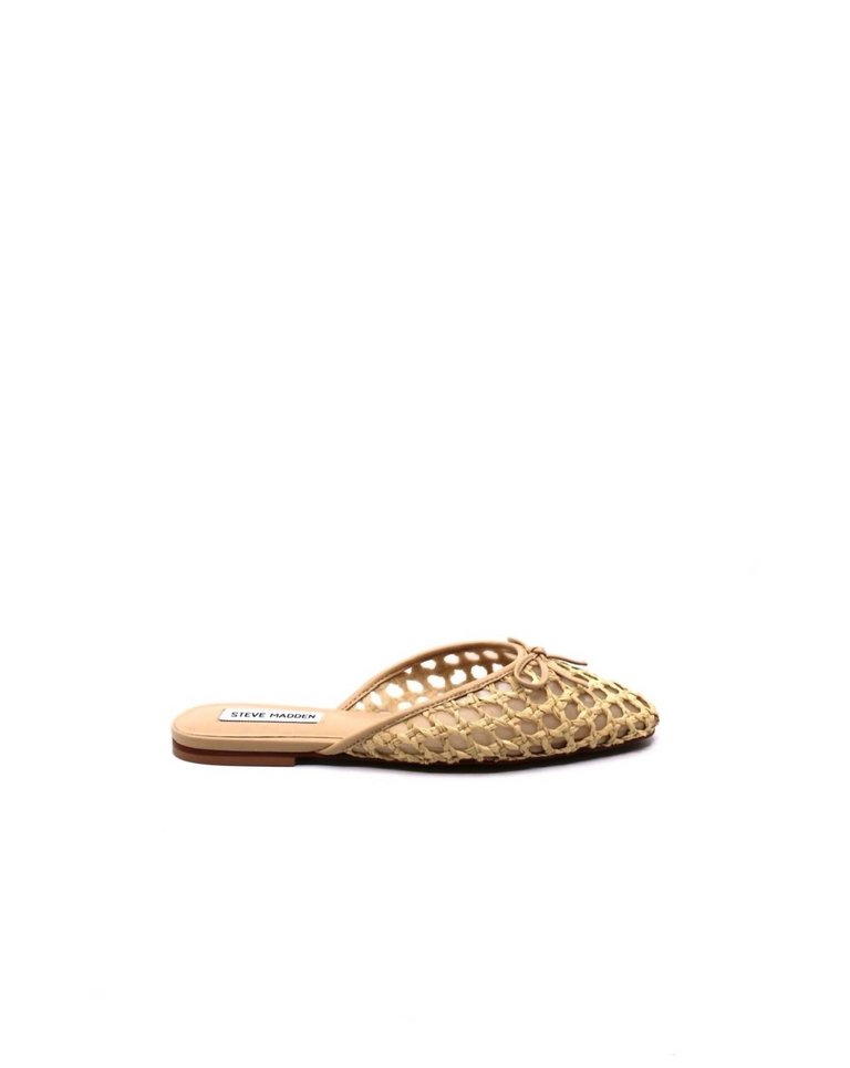 Women's Birdee Raffia Flat Mules In Tan