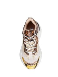 Womens/Ladies Antonia Lace Up Leather Sneaker (Multicolored)