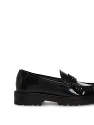 Women's Madelyn Patent Penny Loafers In Black - Black