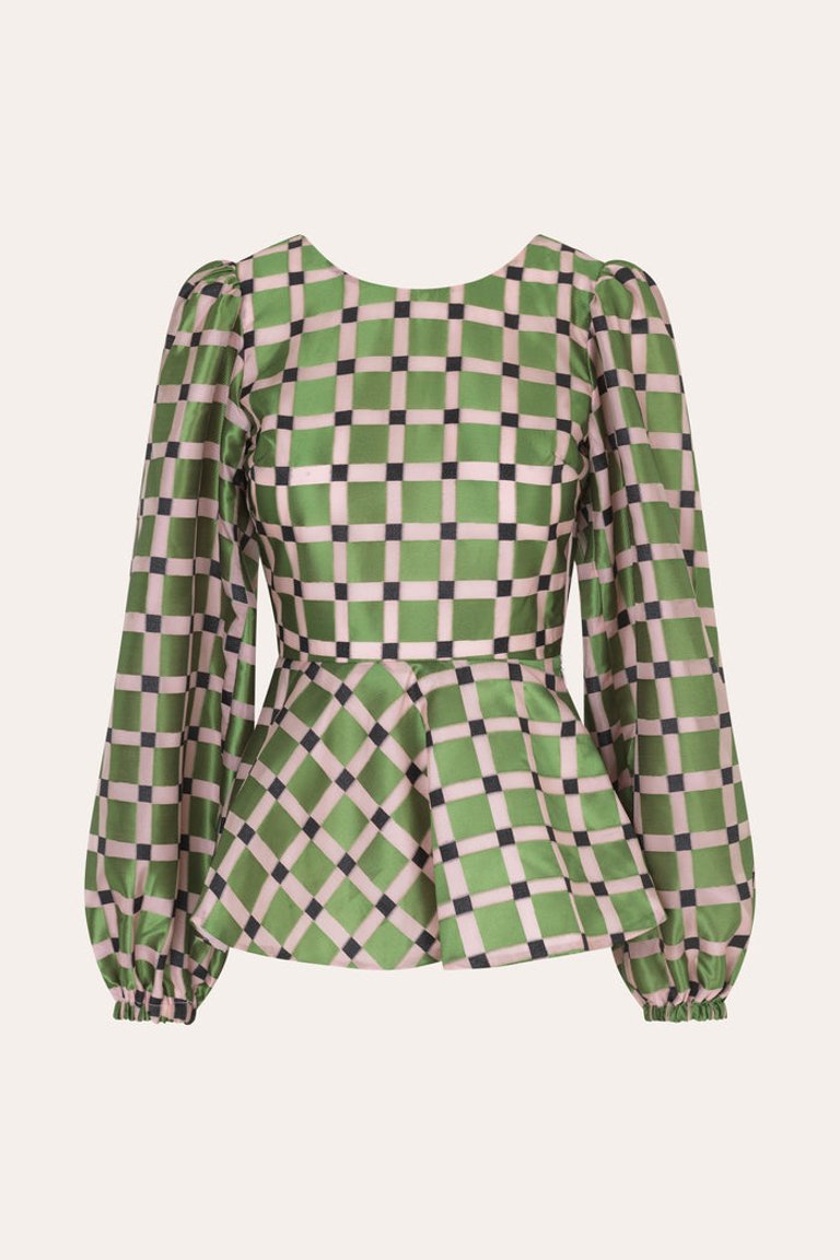 Gara Blouse - Lilac Graphic Check