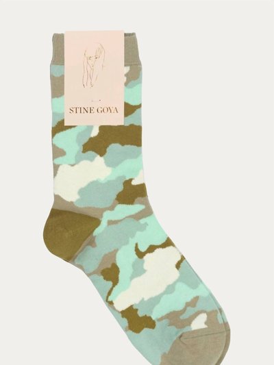 STINE GOYA Iggy Camouflage Socks In Camouflage Green product