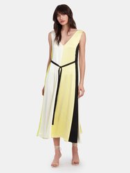 Yara Sleeveless V-Neck Midi Dress - Yellow