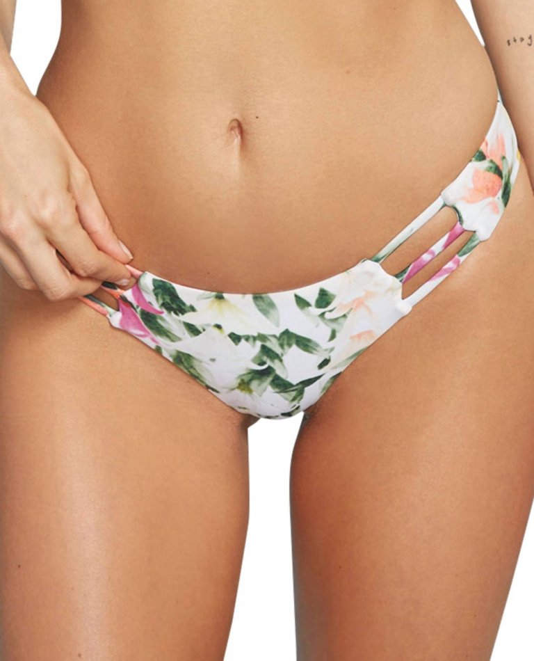 Strappy Thong Bikini Bottom In Sfs Lei Stand - Sfs Lei Stand