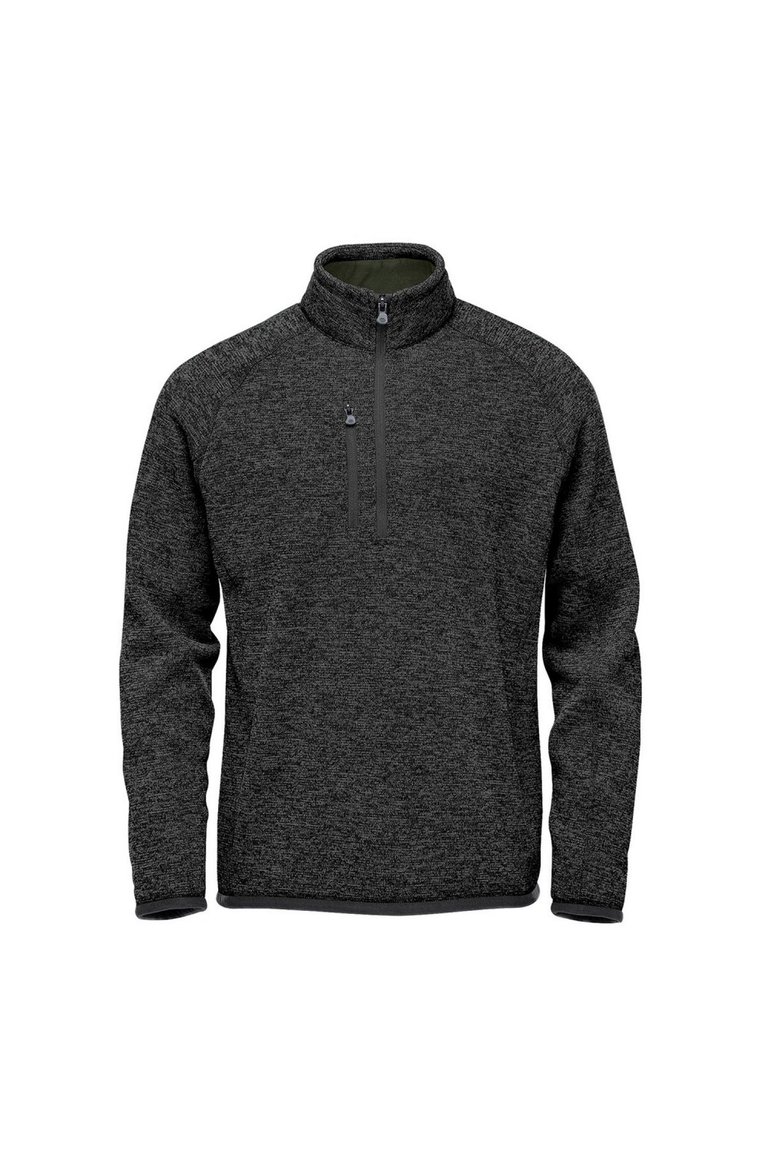 Mens Avalanche Quarter Zip Pullover - Black Heather - Black Heather