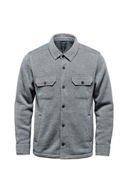 Mens Avalante Heather Knitted Shirt Jacket - Granite