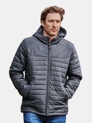 Mens Nautilus Quilted Hooded Jacket - Dolphin - Dolphin