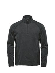 Mens Treeline Quarter Zip Fleece Top - Black Heather - Black Heather