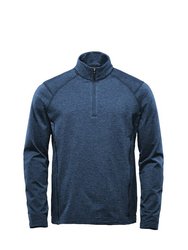 Mens Treeline Quarter Zip Fleece Top - Dark Navy Heather - Dark Navy Heather