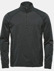 Mens Treeline Quarter Zip Pullover - Black Heather