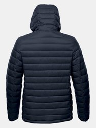 Stormtech Mens Gravity Hooded Thermal Winter Jacket (Durable Water Resistant) (Navy/Charcoal)