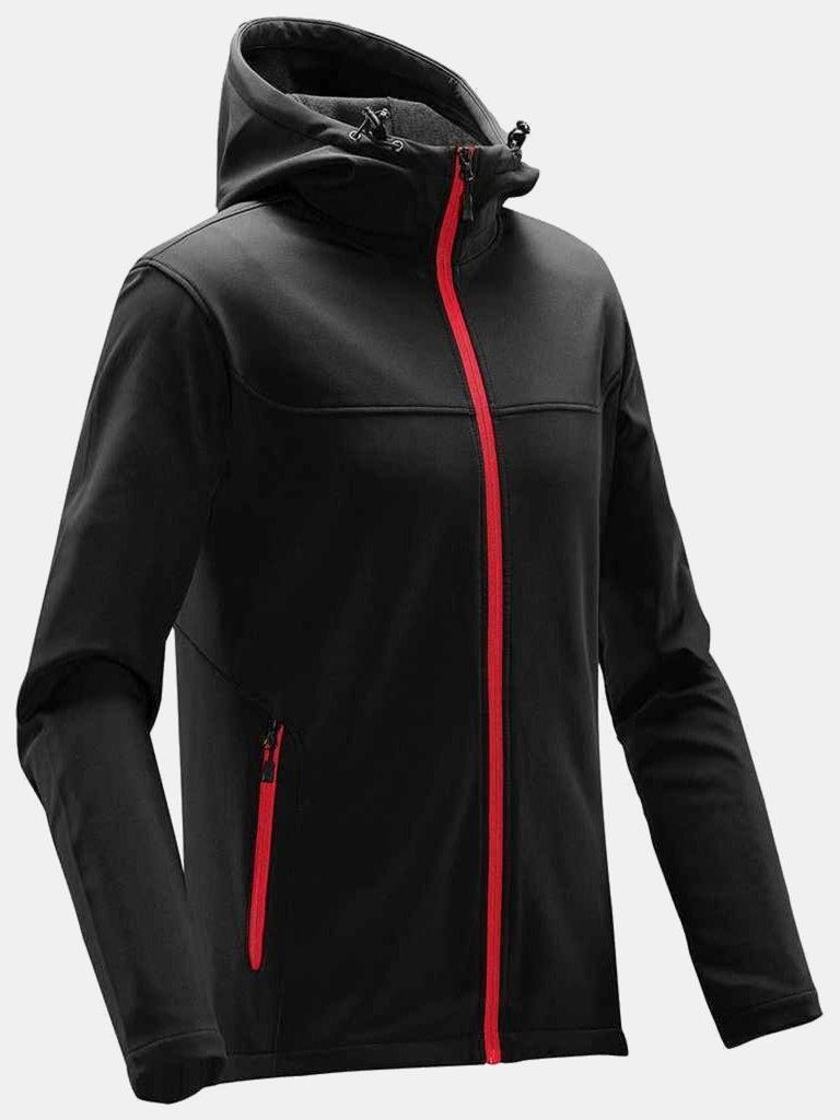 Stormtech Mens Orbiter Hooded Soft Shell Jacket (Black/Bright Red)