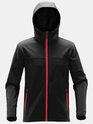 Stormtech Mens Orbiter Hooded Soft Shell Jacket (Black/Bright Red) - Black/Bright Red