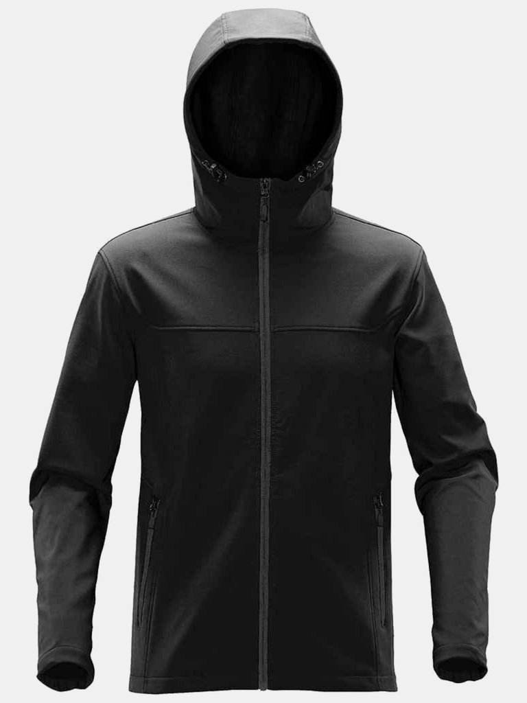 Stormtech Mens Orbiter Hooded Soft Shell Jacket (Black/Dolphin) - Black/Dolphin