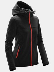 Stormtech Womens/Ladies Orbiter Hooded Soft Shell Jacket (Black/Bright Red)