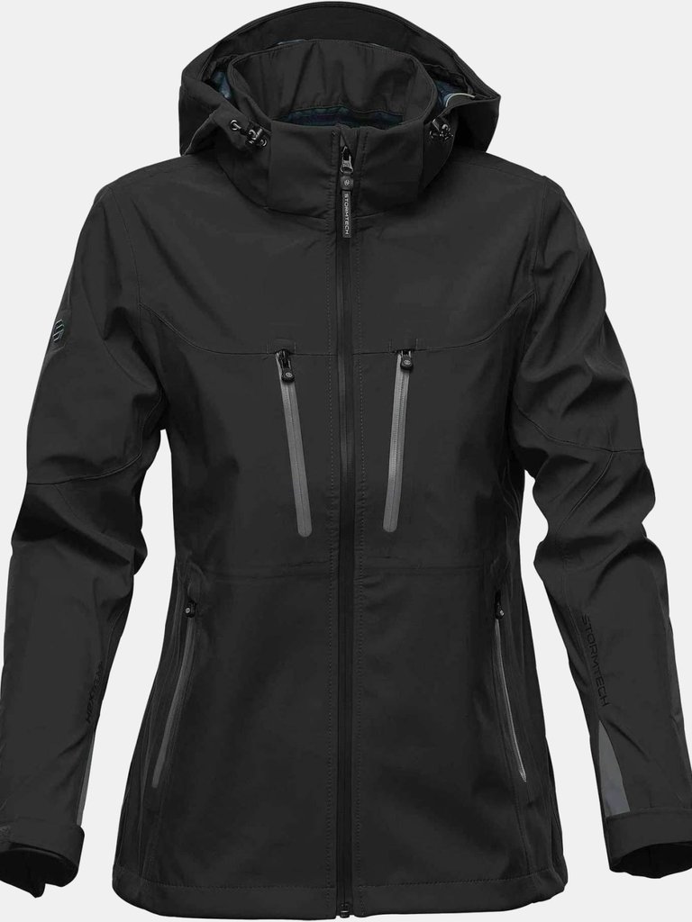 Stormtech Womens/Ladies Patrol Hooded Soft Shell Jacket (Black/Carbon) - Black/Carbon