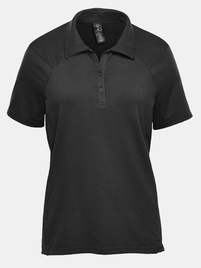Womens/Ladies Camino Performance Short-Sleeved Polo Shirt - Black
