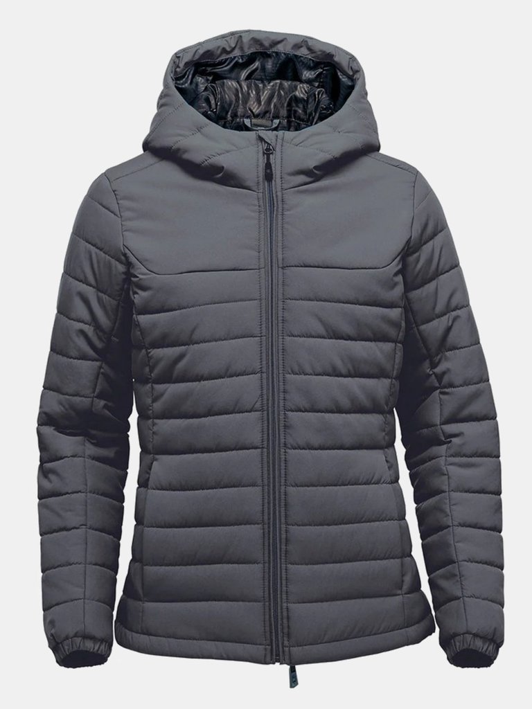Womens/Ladies Nautilus Quilted Hooded Jacket - Dolphin - Dolphin
