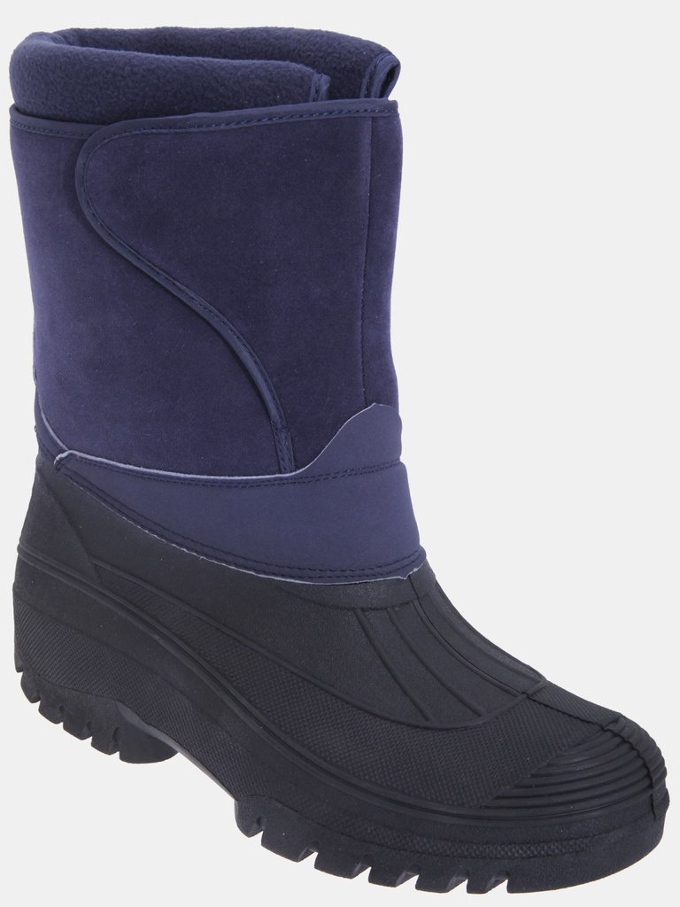 Adults Unisex Touch Fastening Insulated Boots (Navy Blue) - Navy Blue