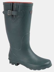 Womens/Ladies Plain Wellington Boots (Green/Red) - Green/Red