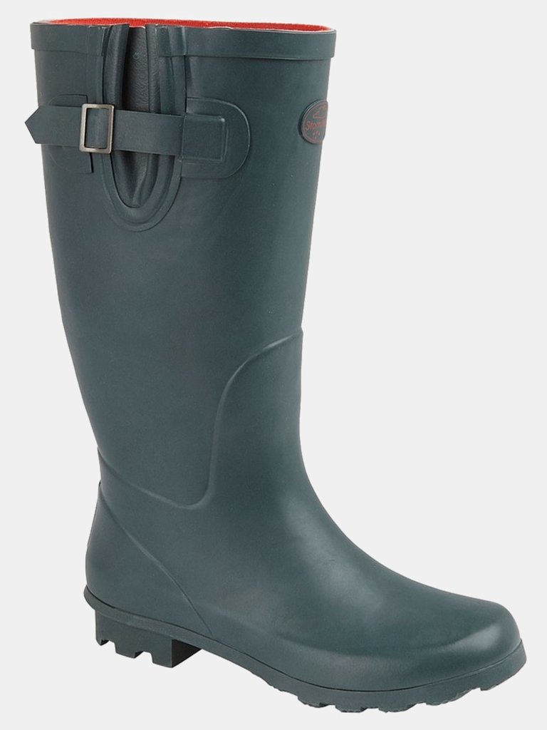Womens/Ladies Plain Wellington Boots (Green/Red) - Green/Red