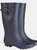 Womens/Ladies Plain Wellington Boots (Navy/Red)