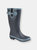 Womens/Ladies Polka Dot Wellington Boots - Pale Blue Polka Dot/Navy