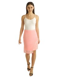 Asymmetric Luxe Organza Skirt - CORAL/IVORY