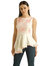 Luxe Silk Peplum Top - IVORY/CORAL