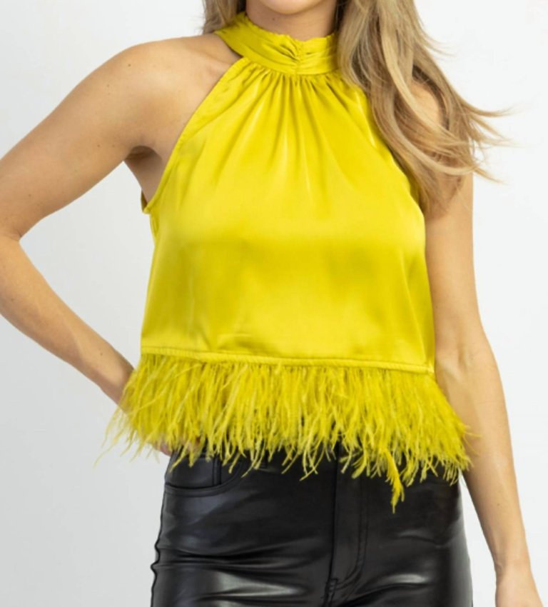 Night Moves Chartreuse Feather Top