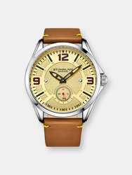 Aviator Quartz 43mm - Silver/Light Brown