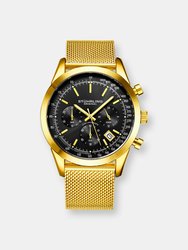 Preston Quartz 44mm Chronograph - Gold/Black