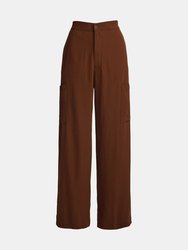 Pocket Pant w/ Front Zip - Brown