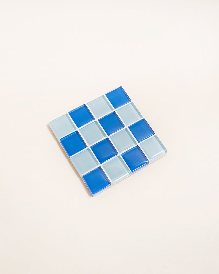 Glass Tile Coaster - Blue Sky