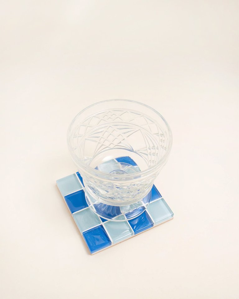 Glass Tile Coaster - Blue Sky - Blue Sky