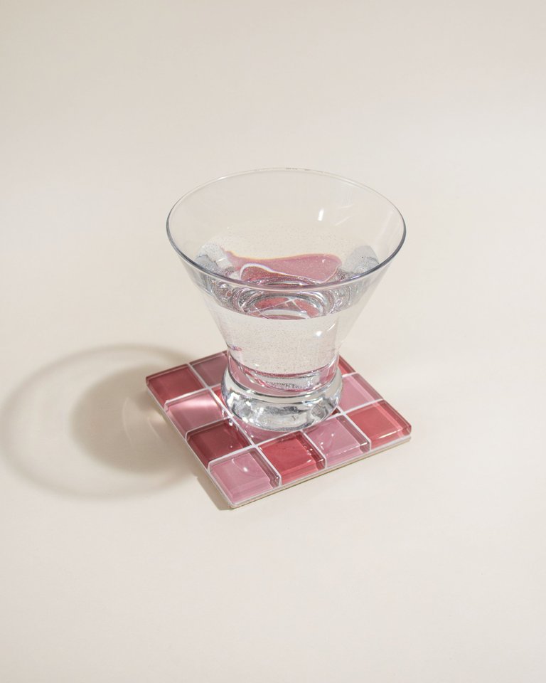 Glass Tile Coaster - Cotton Candy -  Cotton Candy