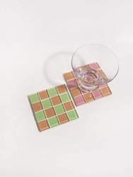 Glass Tile Coaster - Earthy Green