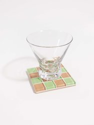 Glass Tile Coaster - Earthy Green - Earthy Green