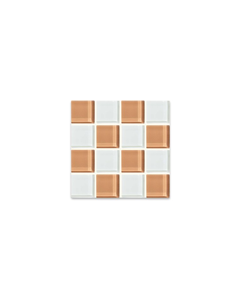 Glass Tile Coaster - Hazelnut Milk Chocolate