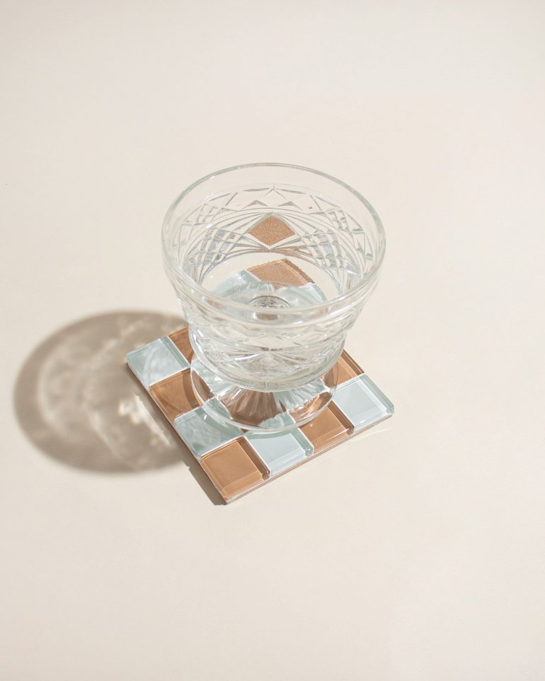 Glass Tile Coaster - Hazelnut Milk Chocolate - Hazelnut Milk Chocolate