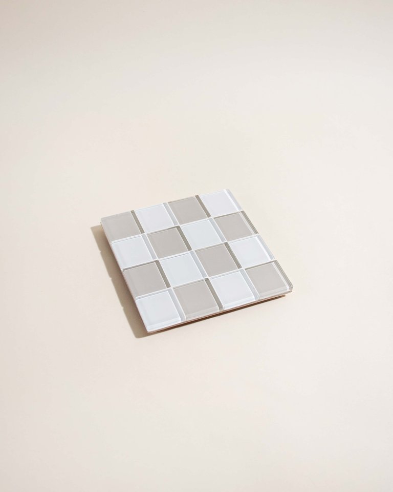 Glass Tile Coaster - Linen