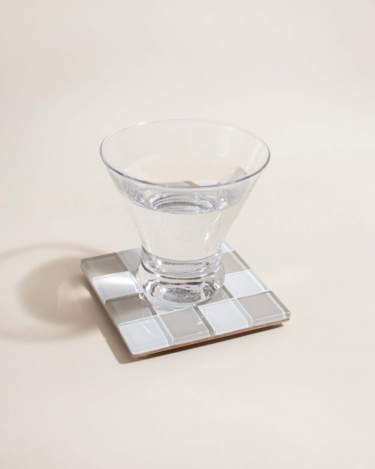 Glass Tile Coaster - Linen - Linen