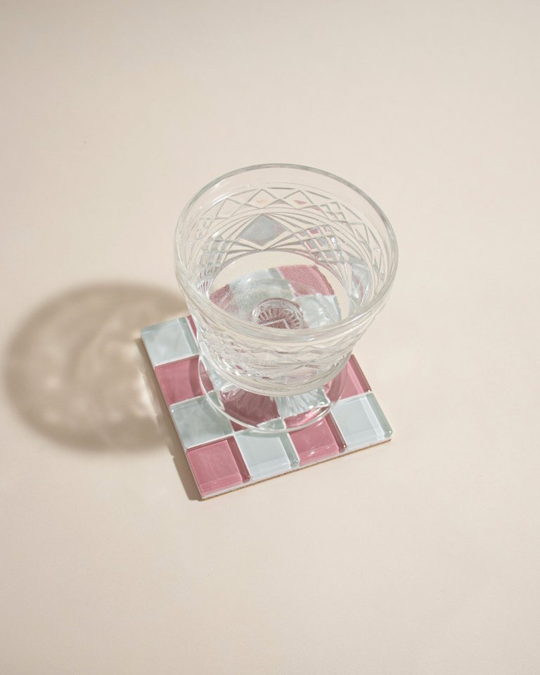 Glass Tile Coaster - Pink Himalayan Milk Chocolate - Pink Himalayan Milk Chocolate