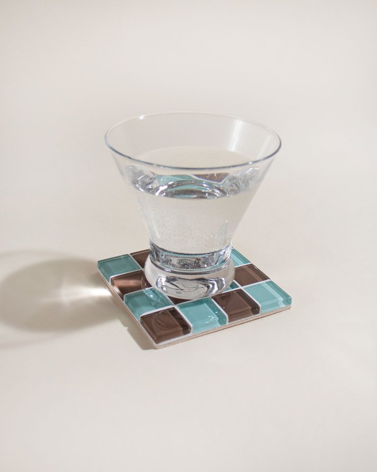 Glass Tile Coaster - Sea Salt Dark Chocolate - Sea Salt Dark Chocolate