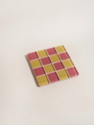 Glass Tile Coaster - Strawberry & Banana Swirl