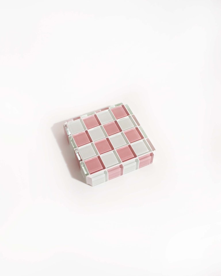 Glass Tile Cube Pink Himalayan Milk Chocolate
