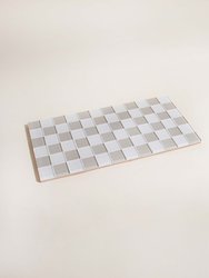 Glass Tile Decorative Tray - Beige Checkered