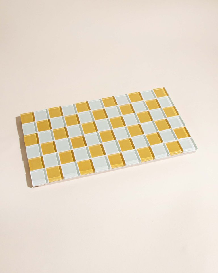 Glass Tile Decorative Tray - Honey Milk Chocolate