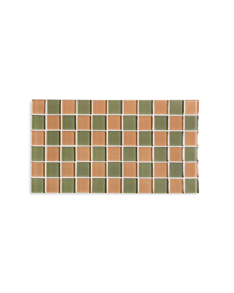 Subtle Art Studios Checkered Glass Tile Coaster